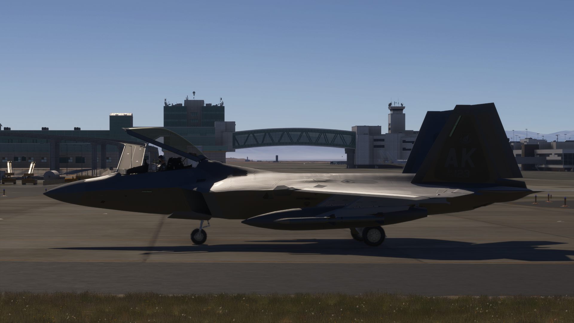 Virtual F-22 on the flight line